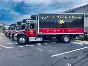 A detailed view of a truck showcasing Boar's Head training services Jacksonville FL with vibrant colors and clear branding.