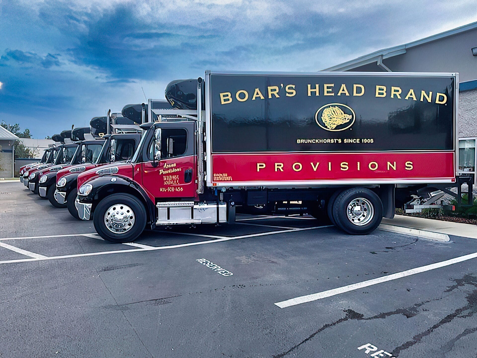 A detailed view of a truck showcasing Boar's Head training services Jacksonville FL with vibrant colors and clear branding.